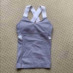 Lululemon grey & white tank top